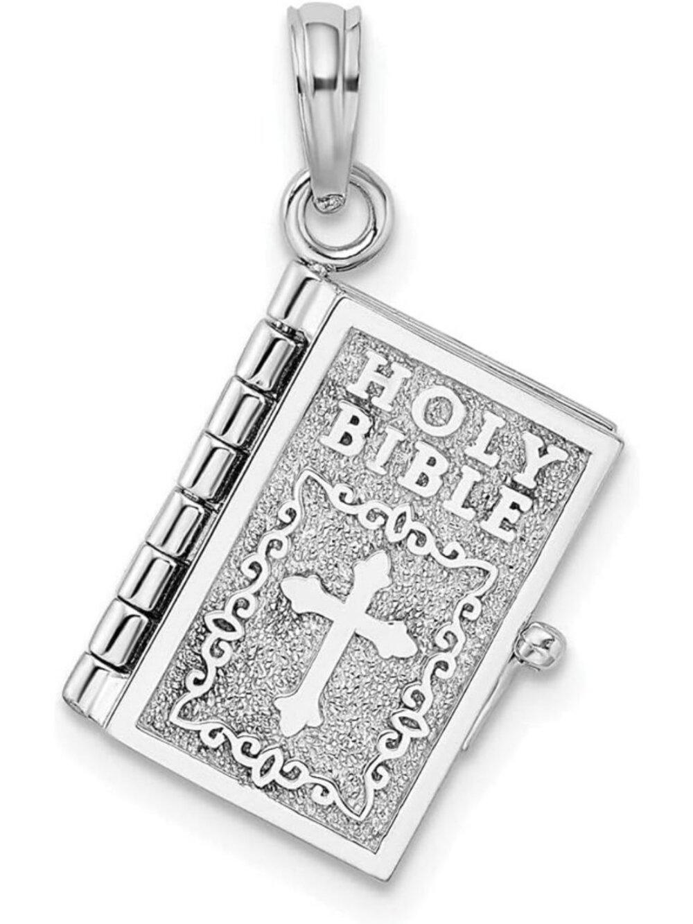 3D Moveable Lords Prayer Bible Charm Pendant in 925 Sterling Silver - Unique